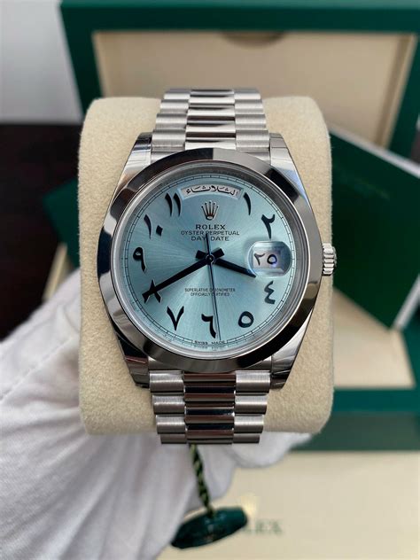 rolex day date arabic dial price|Rolex watch price day date.